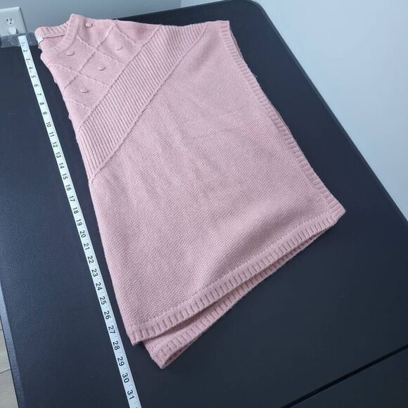 Loft Womens M/L Pullover Wool Blend Sweater Pink Short Sleeve Crewneck Textured - Picture 6 of 6